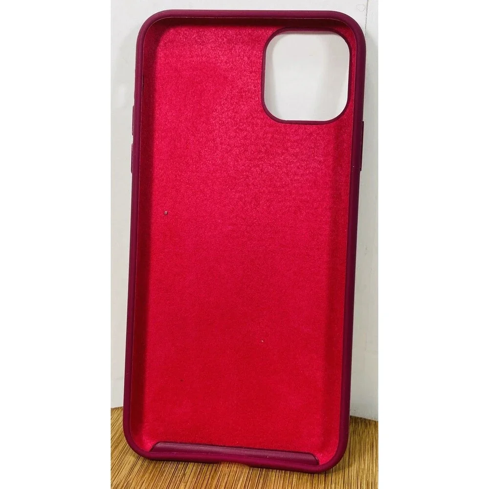 iPhone 11 Pro Max Winered Colored Silicone Shell Phone Case With Velvet Inside